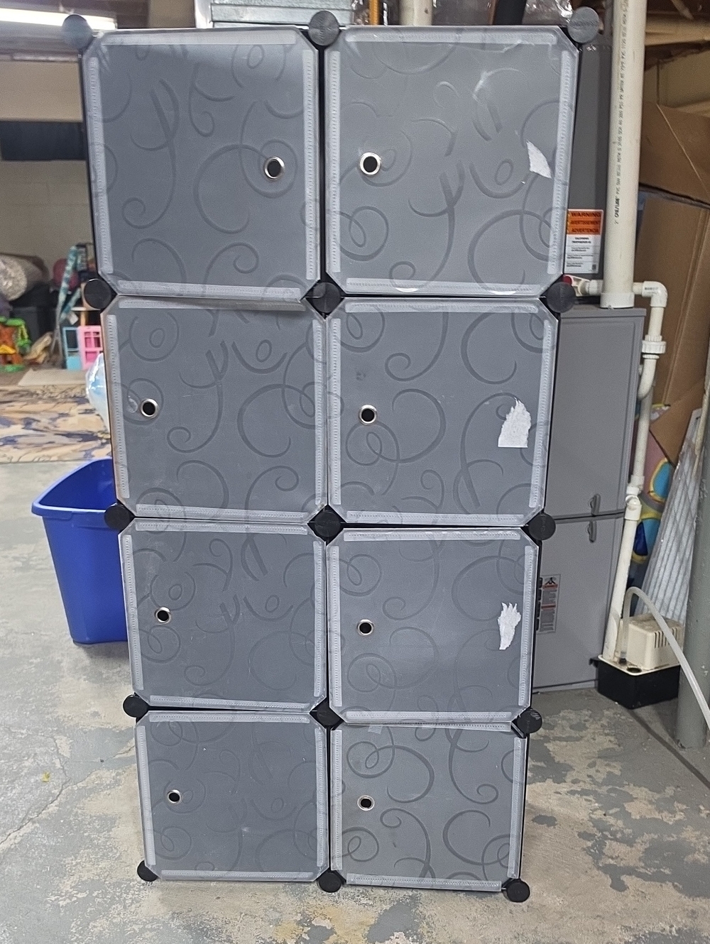 Modular 8-Cube Grey Storage Organizer - Stackable Home Storage